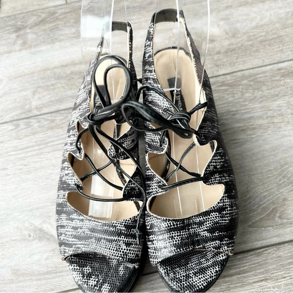 Zinda Snakeskin Chunky Heel Platform Lace Up GLADIATOR Sandals Made  in Spain - Picture 6 of 15